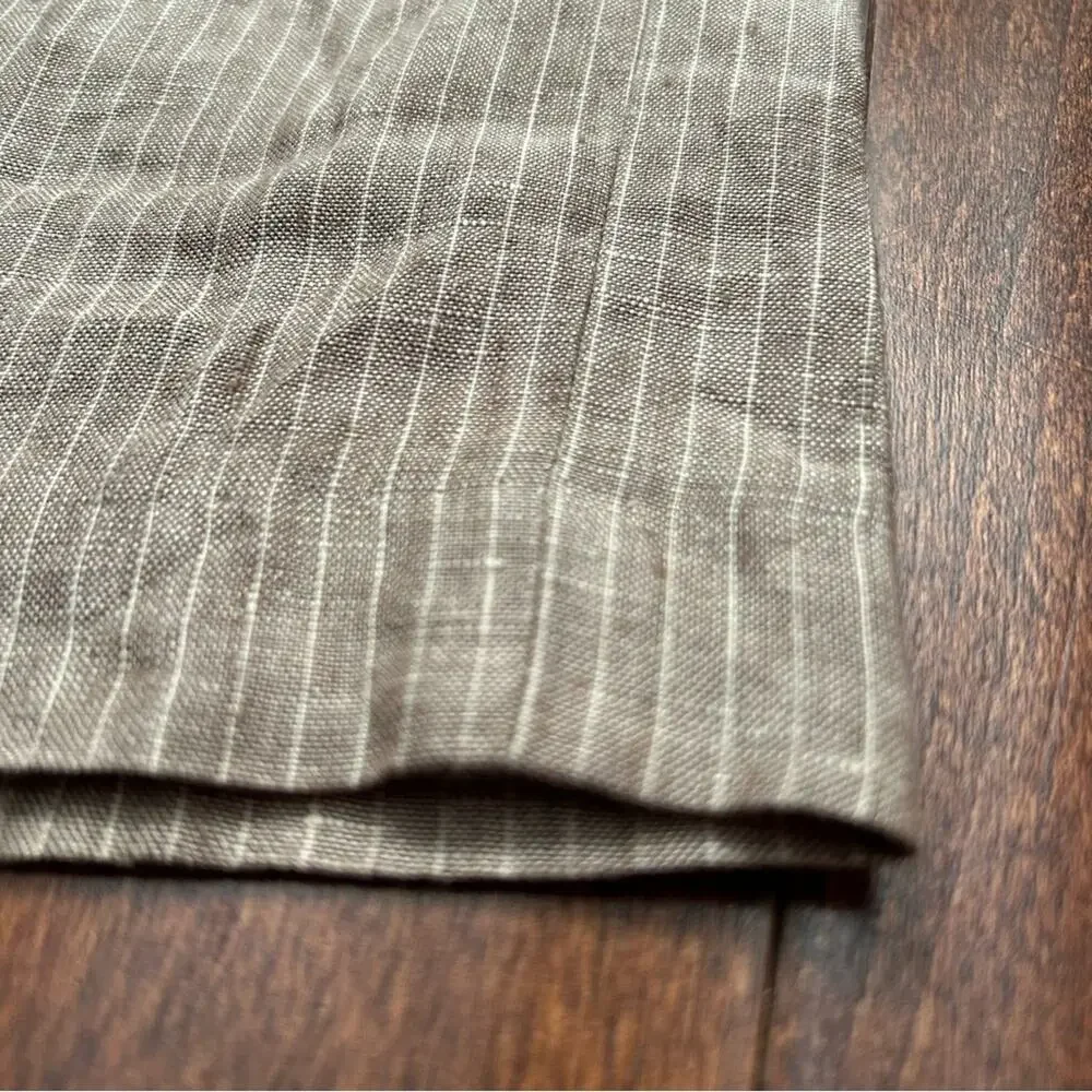 Bar III Men's 100% Linen Tan Pinstripe Pants, Size 42L